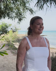 Cuba bomullskjole - Perlehvit