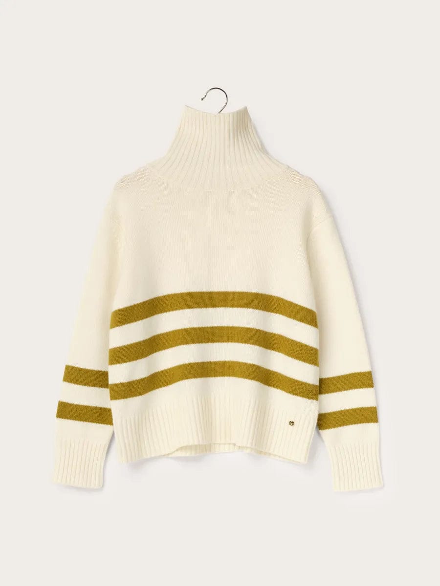 vendelawear.no Boston - High Neck - Cashmere - Genser - Off-white/green