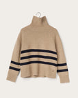 vendelawear.no Boston - High Neck - Cashmere - Genser - Taupe/navy