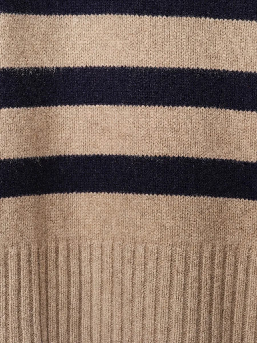 vendelawear.no Boston - High Neck - Cashmere - Genser - Taupe/navy