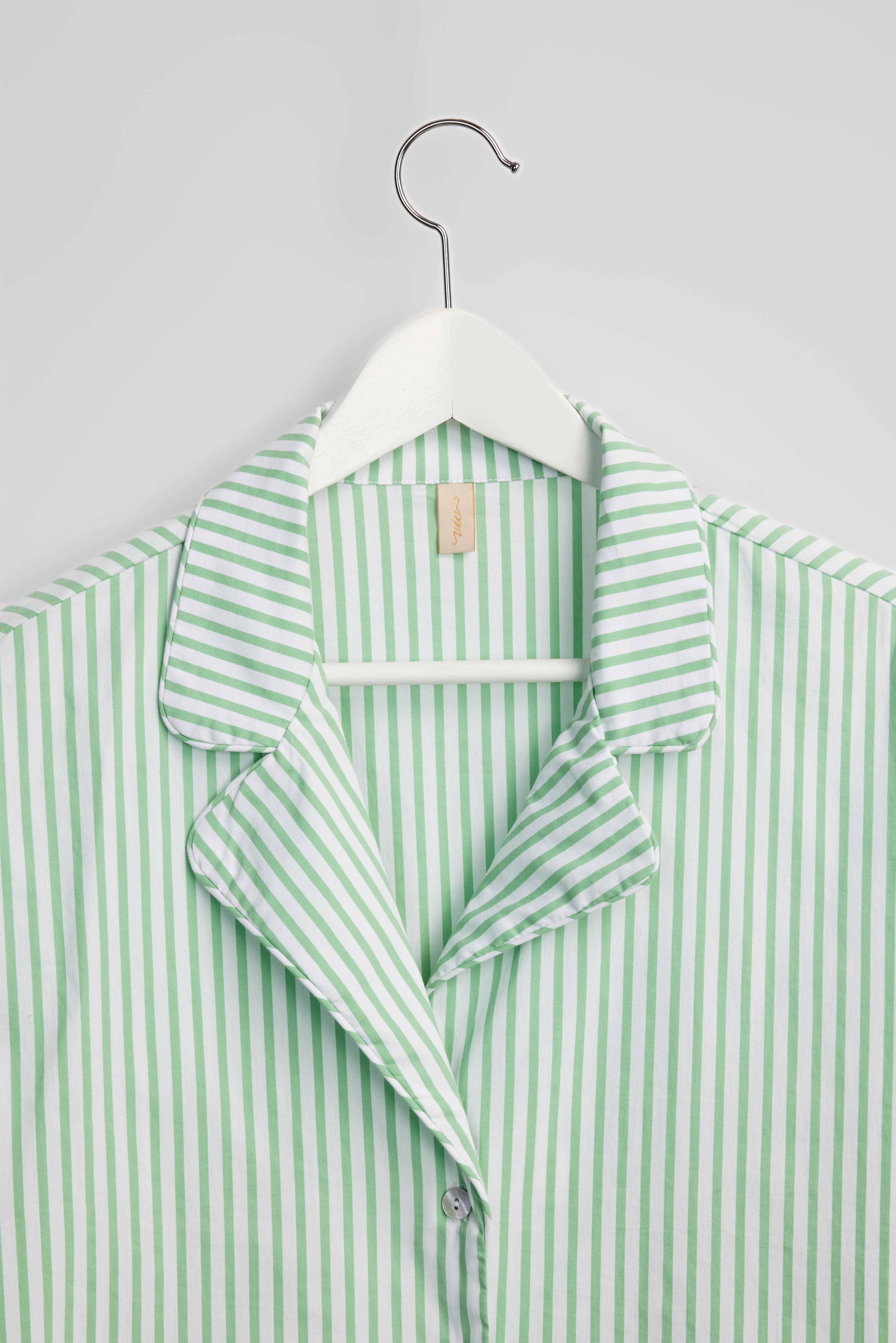 VendelaWear PJ-skjorte PJ-skjorte - Justøya - Green Stripe