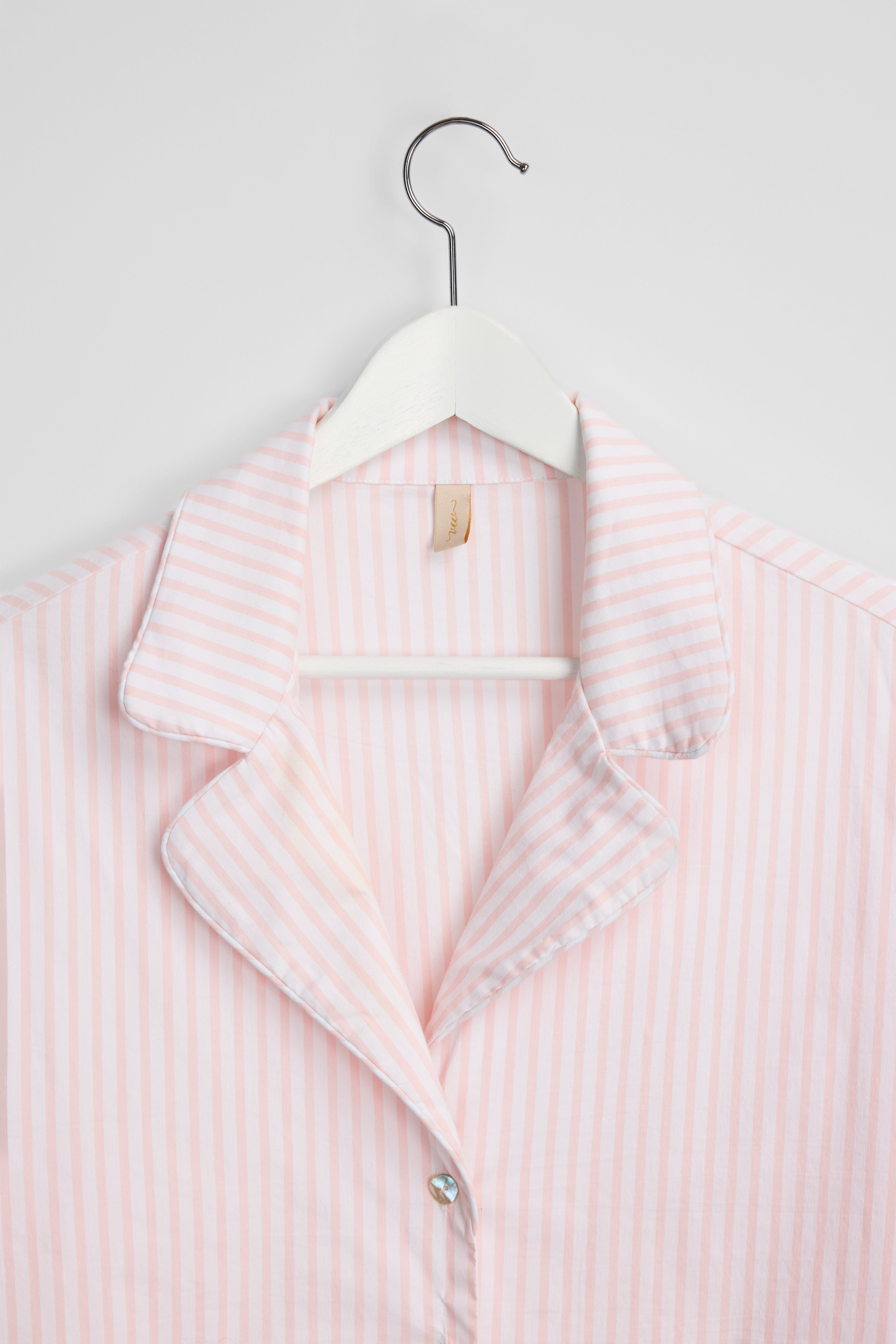 VendelaWear PJ-skjorte PJ-skjorte - Justøya - Light Pink Stripe