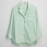 VendelaWear PJ-skjorte PJ-skjorte lang - Justøya - Green Stripe