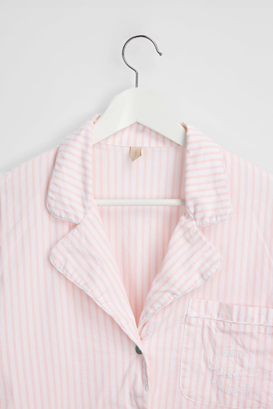 VendelaWear PJ-skjorte PJ-skjorte lang - Justøya - Light Pink Stripe